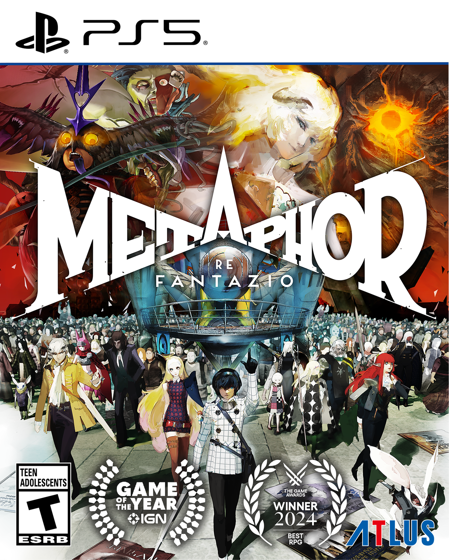 PSS. MEDAHOR FANTAZIO RE TEEN ADOLESCENTS m T ESRB GAME OF THE YEAR IGN THE GAME AWARDS WINNER 2024 BEST RPG ATLUS.