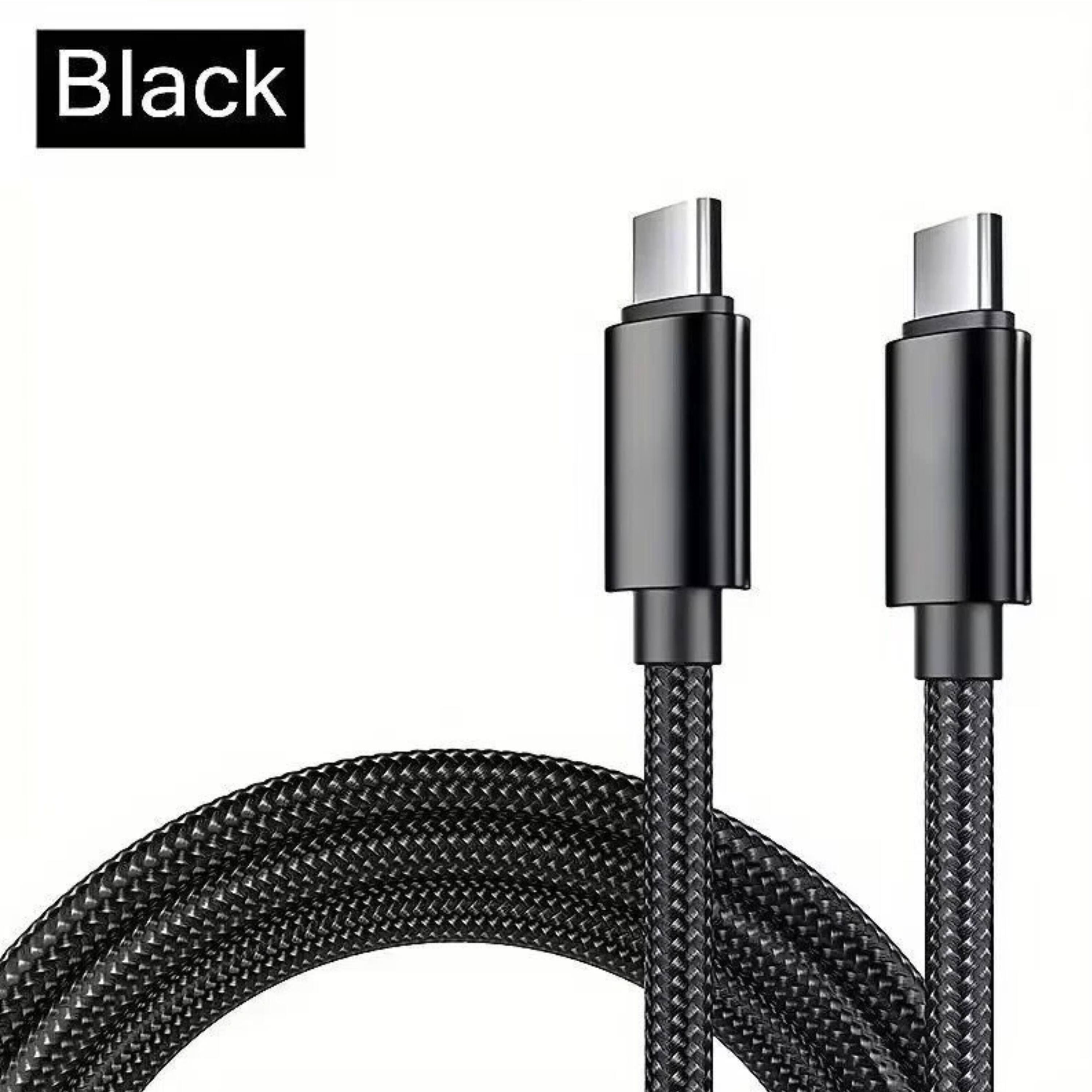 Angle. Kitcheniva - Premium USB-C to USB-C Fast Charging Data Sync Charger Cable Cord 6Ft Black - Black.