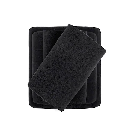 Front. Gracie Mills - Gracie Mills Lenora Microfleece Cozy Sheet Set - Black.