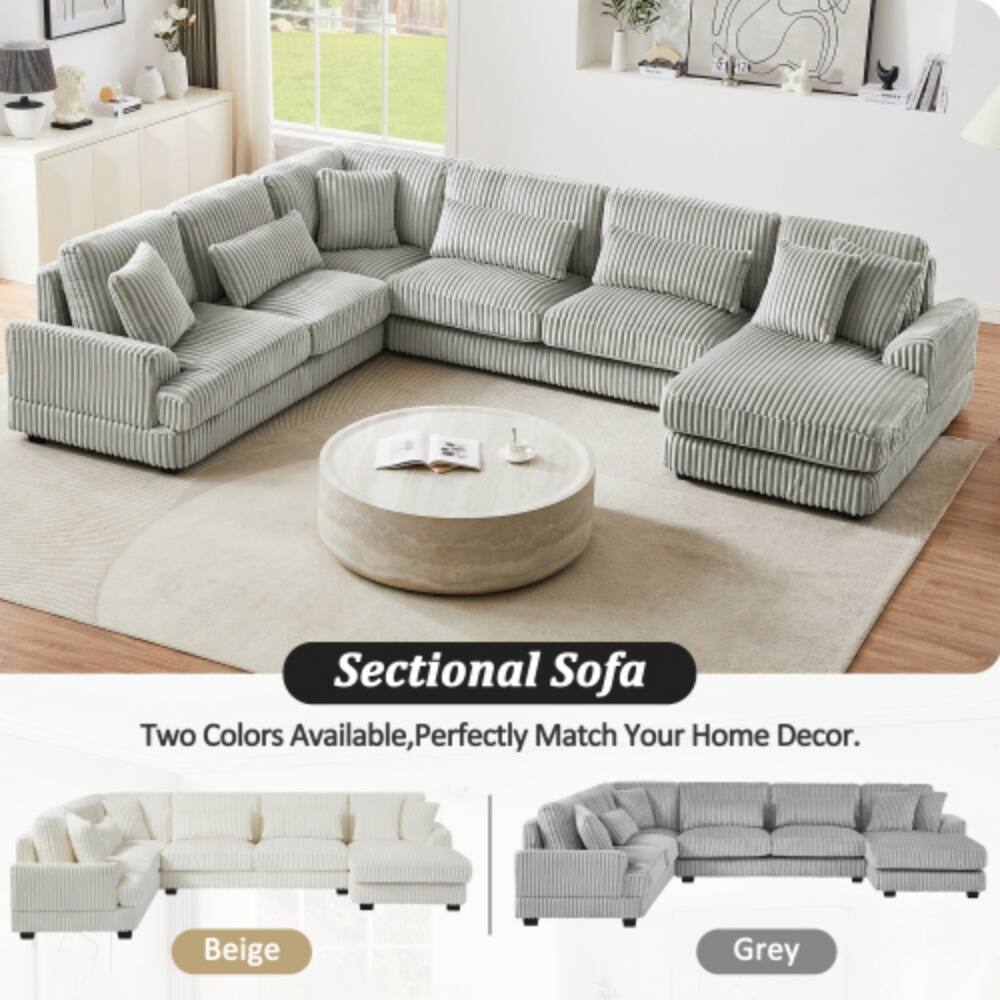 Sectional Sofa  
Two Colors Available, Perfectly Match Your Home Decor.  
Beige Grey