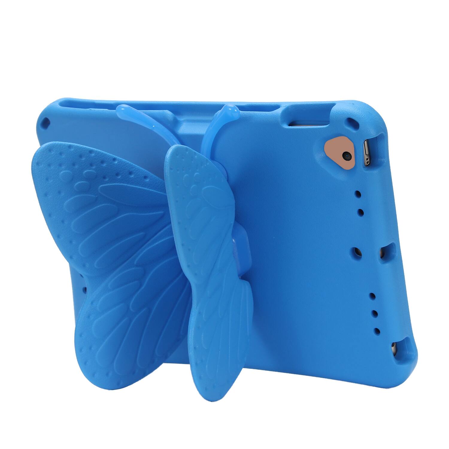 Left. UUCOVER - Butterfly Case for iPad 9th 8th 7th Gen 10.2-inch (2021/2020/2019),Shockproof EVA Kids Case 360° Rotating Stand Cover - Blue.
