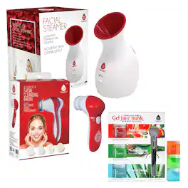 Pursonic - Spa Facial Care Bundle: Facial Steamer, Cleansing Brush, & Gel Face Masks - Multicolor