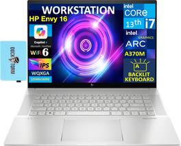 HP - Envy 16t-h1000 Laptop 16.0 WQXGA (Intel i7-13700H, 64GB DDR5, 2TB PCIe SSD, Win 11 Pro) w/USB Hub - Silver