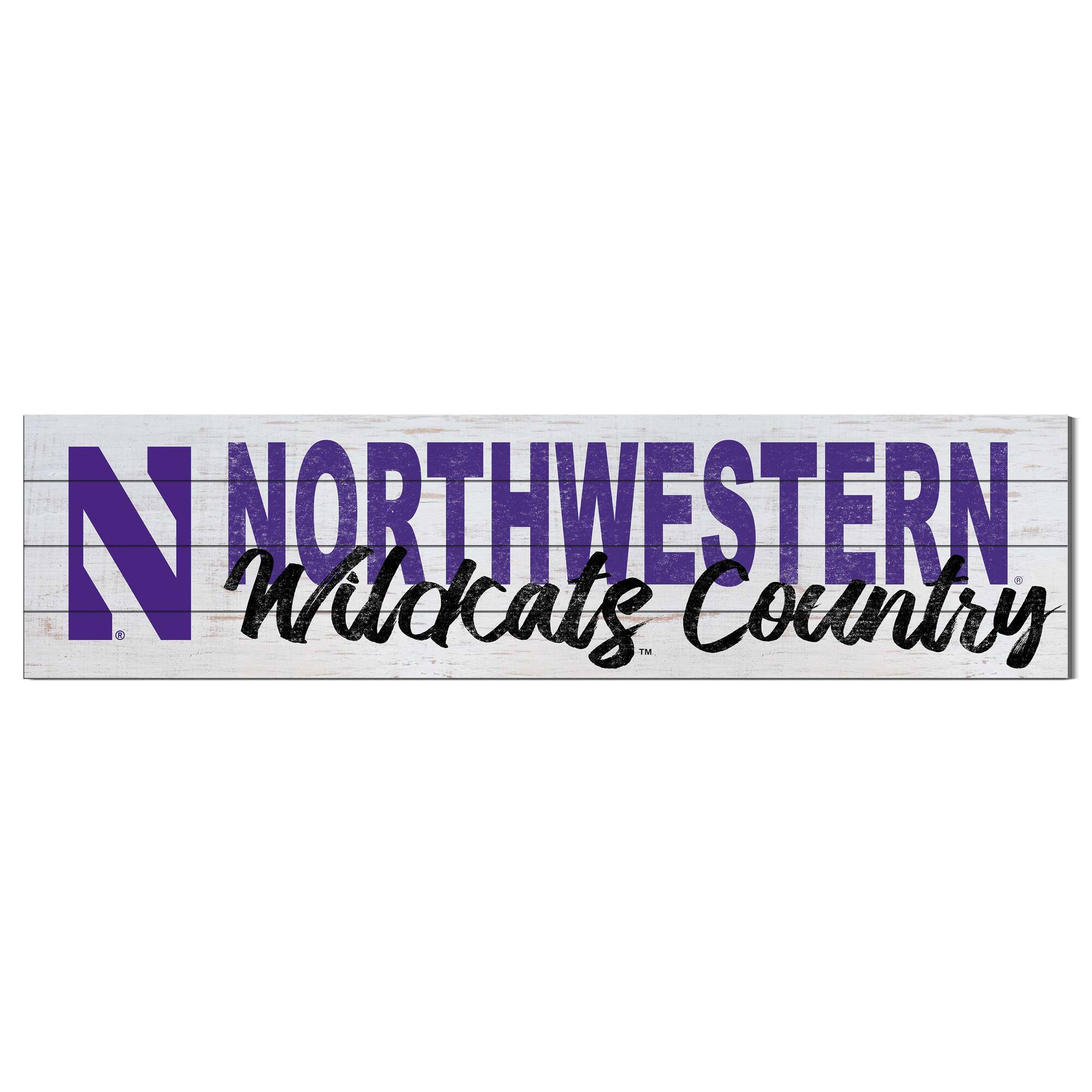 Northwestern Wildcats 40'' x 10'' Logo Sign
