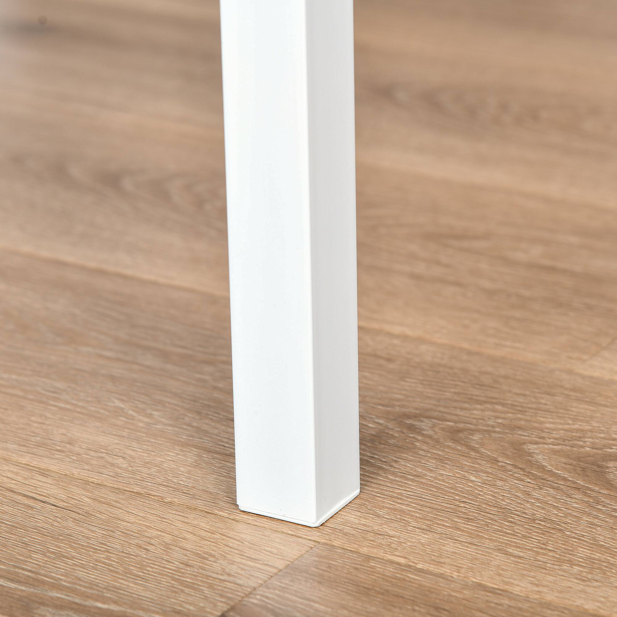 Alt View 5. Homcom - 3-Piece Counter Height Bar Table with Space-Saving Design, Square Kitchen Table and Chairs Set with Footrest - Walnut and White.