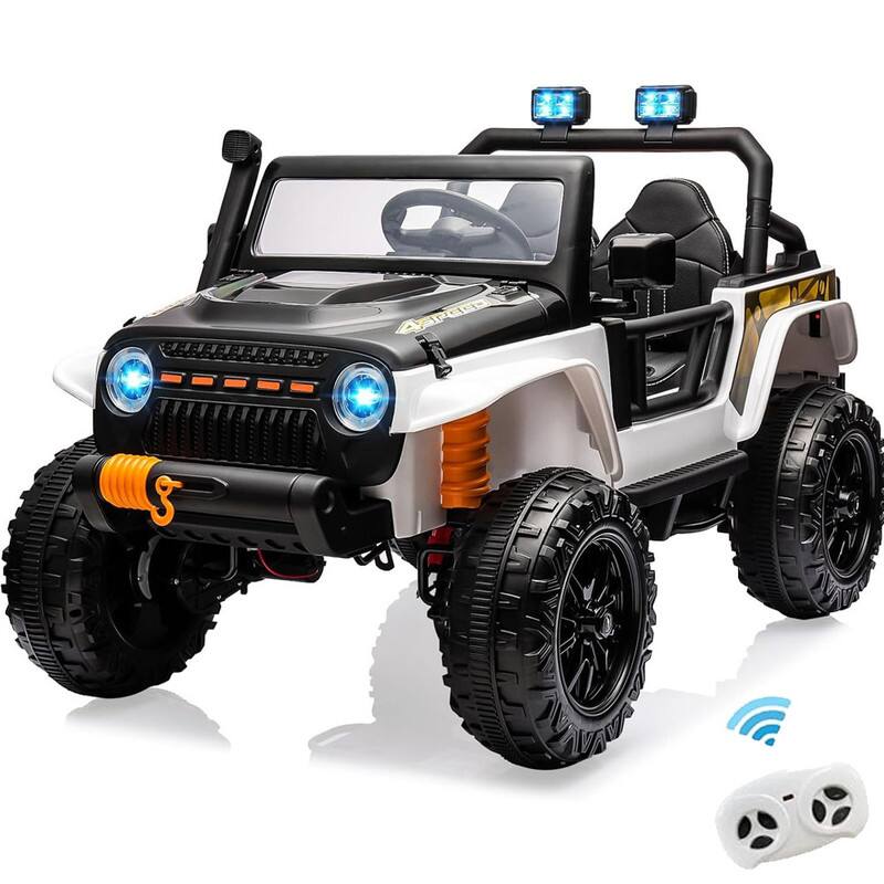 Front. GARVEE - 24V Ride On Car for Kids, 2 Seater Electric Truck with Remote Control, 4x45W Powerful Engine, Ride On Toys for Kids - Black.
