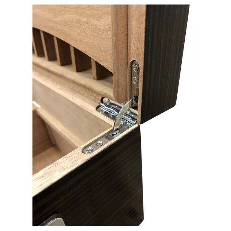 Back. Prestige - Rockefeller Humidor - Solid Hardwood Ebony Matte Finish.