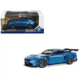 2025 Ford Mustang GTD Indulgent Blue Metallic with Black Top 1/43 Diecast Model Car by Solido