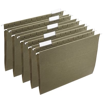 Staples - Staples® 100% Recycled Hanging File Folders, Letter, 1/5-Cut Tab, Letter Size, 25/Box (ST116764) - Standard Green price history on PriceWatchPro