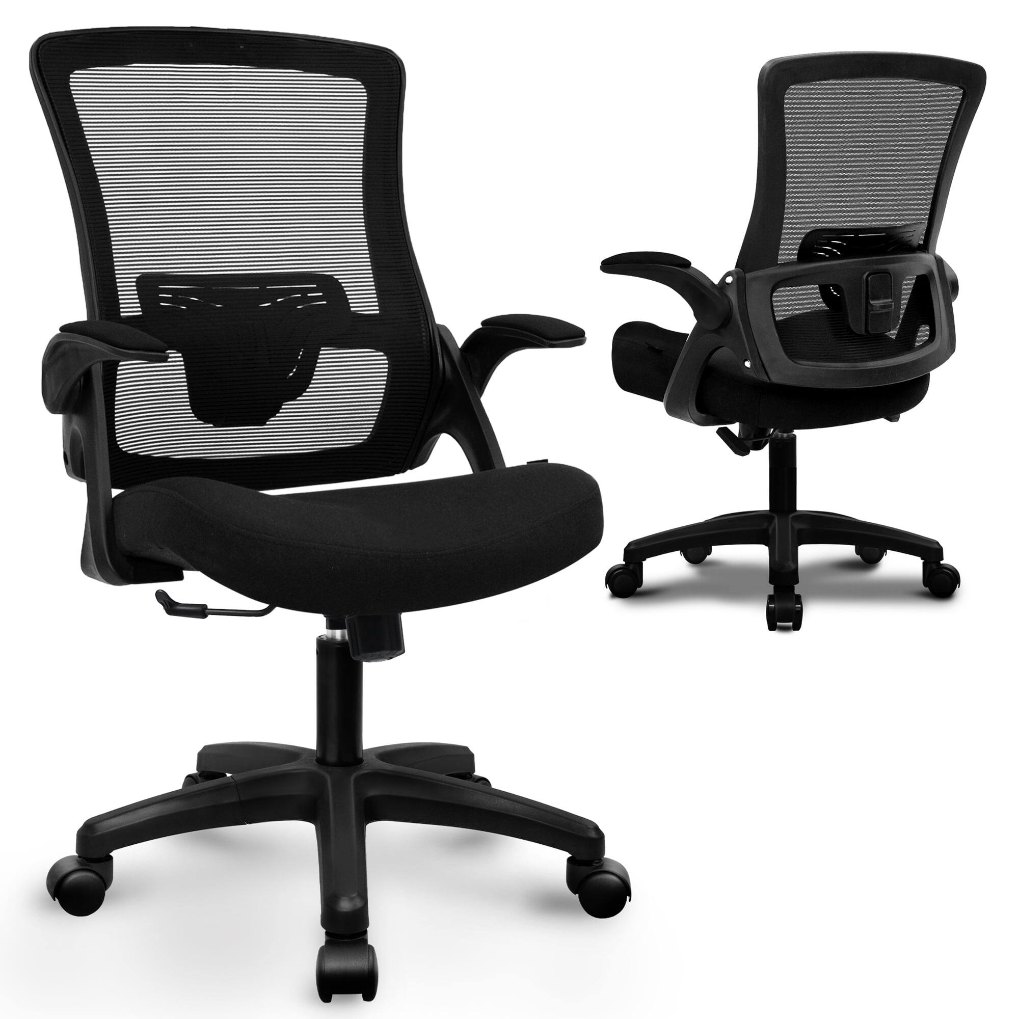 Alt View 6. Celtoss - Ergonomic Office Chair, High-Back Mesh Computer Chair with Adjustable Height, Flip-Up Armrests & Lumbar Support - Plastic Base-Black.