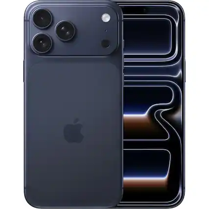 Front. Apple - iPhone 17 Pro Max 2TB 6.9" 5G Fully Unlocked, Deep Blue - Blue.