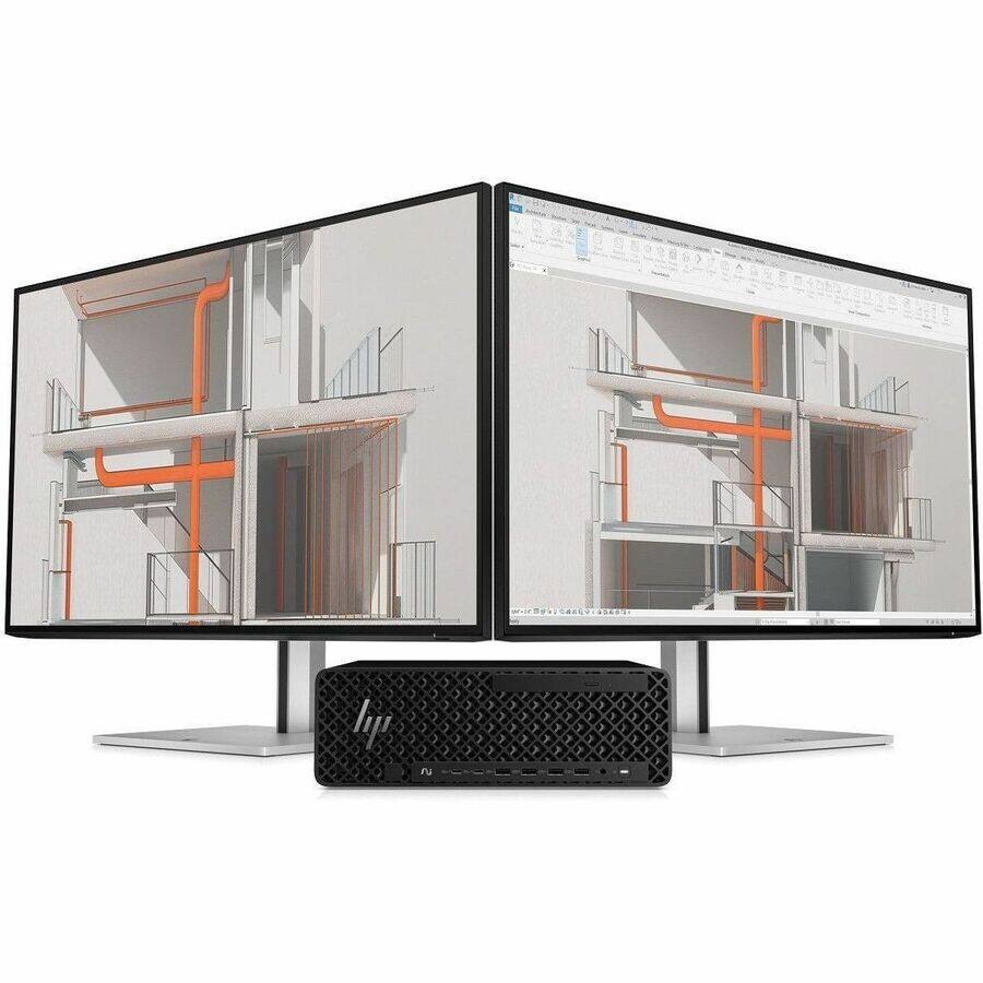 Alt View 3. HP - HP Z2 G1i Workstation - Intel Core Ultra 5 235 - 32 GB - 1 TB SSD - Small Form Factor - Black - Intel W880 Chip - Black.