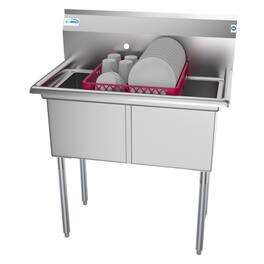 Koolmore - 36 in. Two Compartment Sink, Bowl Size 15"x 15"x 12" SB151512-N3 - Stainless Steel