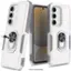 The image shows a white cell phone case with a camera on the back. The case is designed to protect the phone and is sold separately. The phone is not included in the case itself.