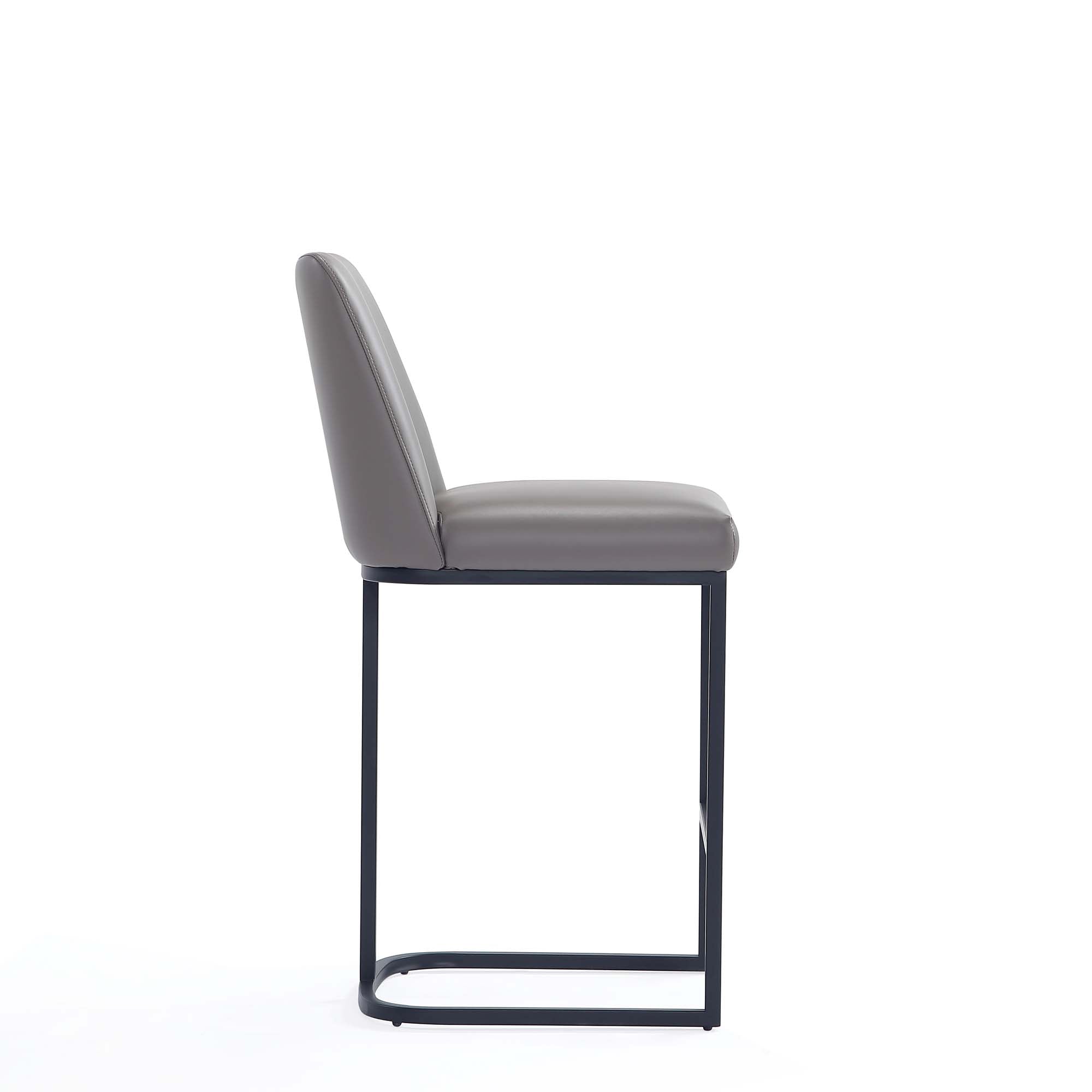 Alt View 3. Manhattan Comfort - Serena Modern Metal Upholstered Counter Stool - Set of 3 - Taupe.
