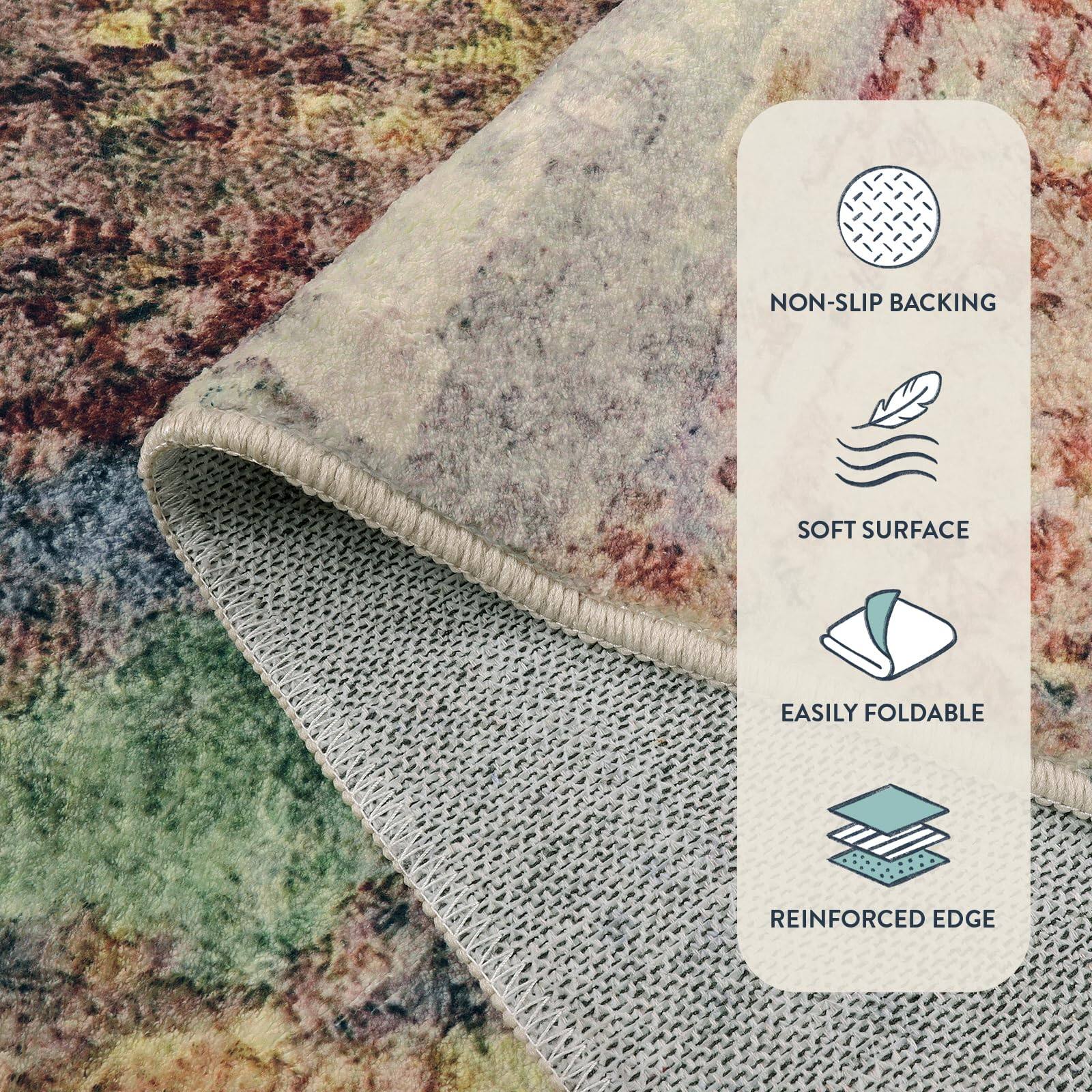 - Non-slip backing
- Soft surface
- Easily foldable
- Reinforced edge