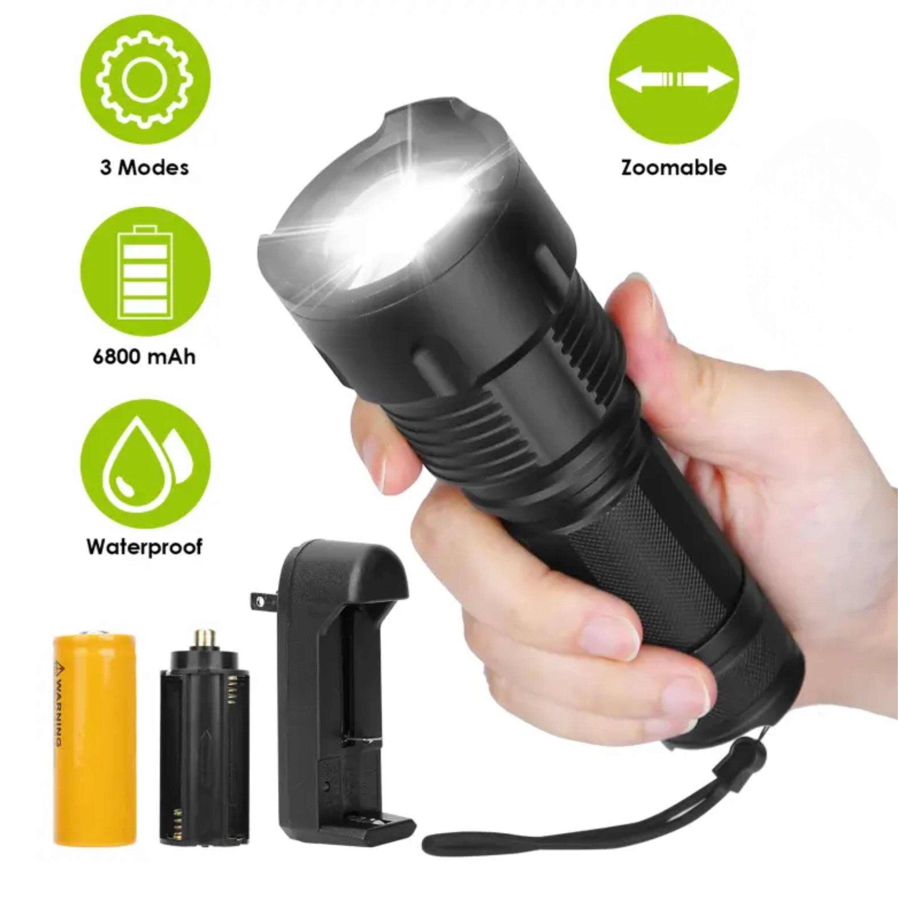 3 Modes  
Zoomable  
6800 mAh  
Waterproof