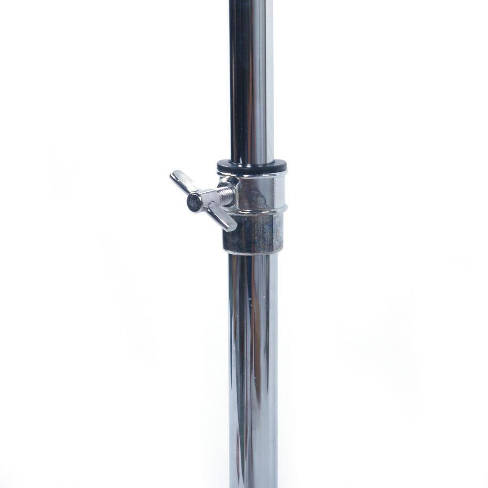Angle. Winado - Steel Straight Cymbal Stand Heavy Duty Chrome Double Braced Tripod.