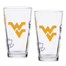 Indigo Falls - West Virginia Mountaineers Two-Pack 16oz. Campus Line Art Pint Glass Set - Multicolor