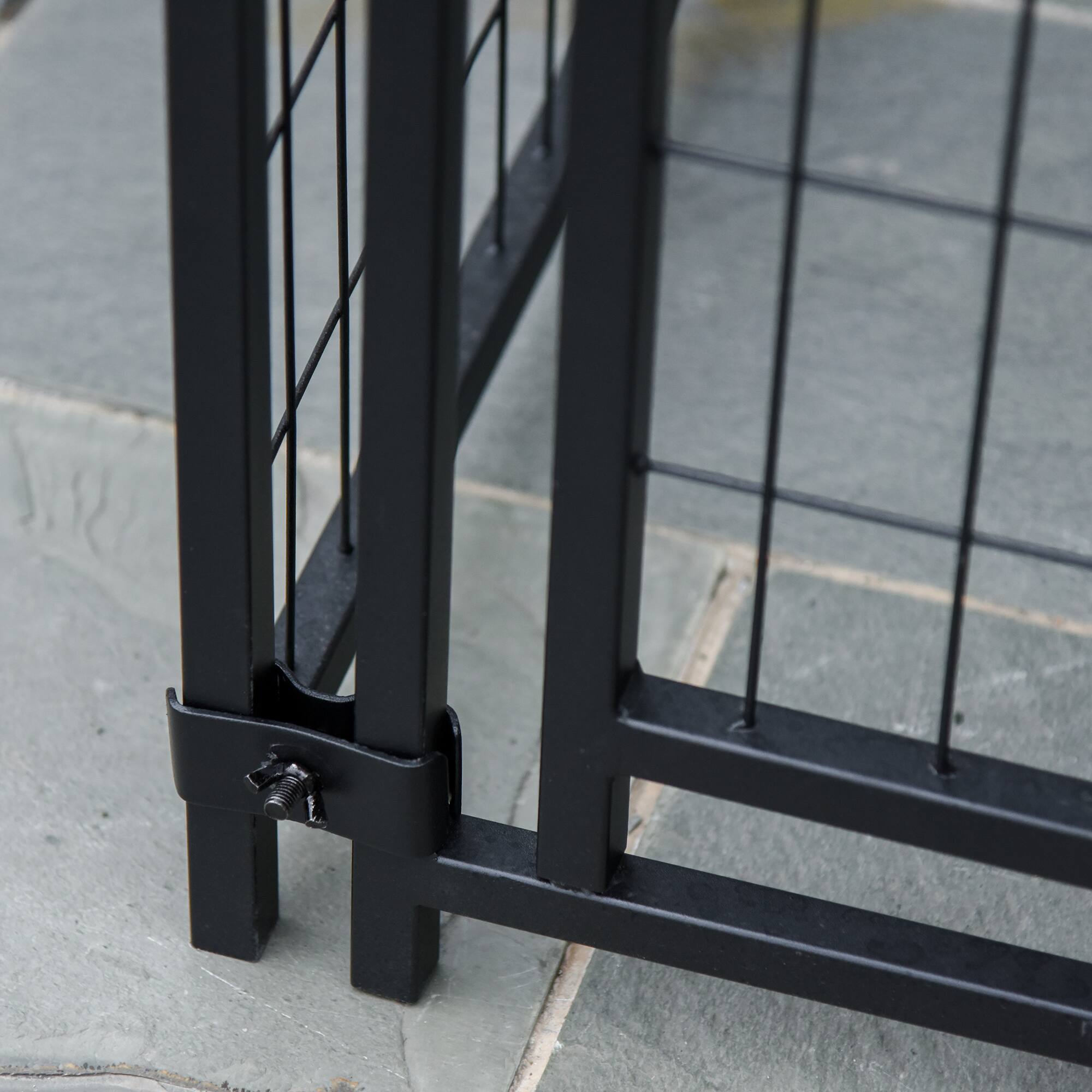 Alt View 4. Pawhut - Outdoor Dog Kennel with Roof, 6'x4'x6' Welded Wire Playpen, Escape-proof Lock, UV-Resistant Cover, Large.