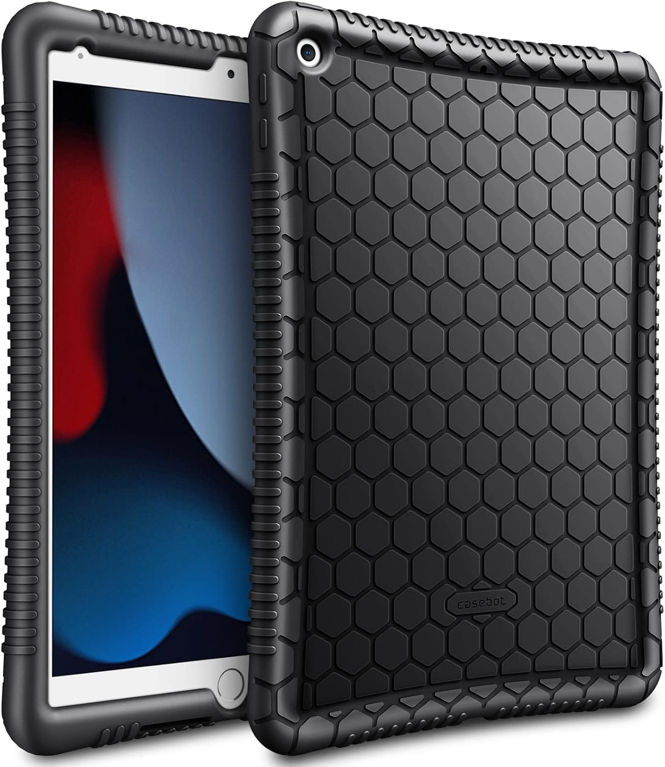 Fintie - Silicone Case for iPad 9th / 8th / 7th Generation 10.2 Inch | [Honey Comb Series] Kid-Friendly Shockproof Soft Cover - Black price history on PriceWatchPro