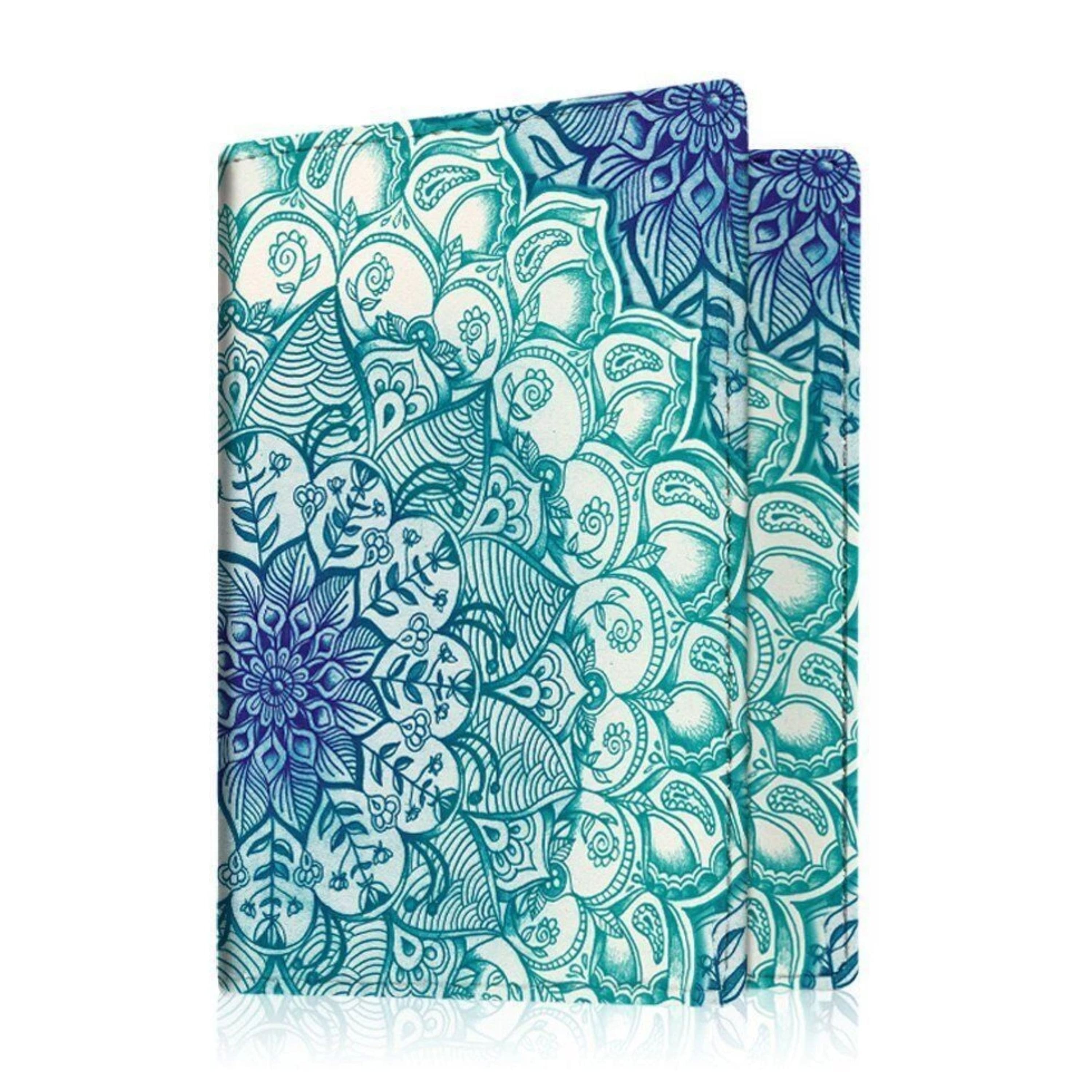 Kitcheniva - RFID Blocking Slim Passport & Credit Card Holder Wallet - Emerald Illusions