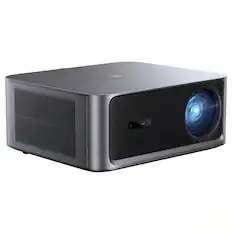 Front. Happrun - 4000 ANSI Lumens Outdoor Smart Projector with Google TV 4K Decoding Auto Focus and Keystone Dolby Audio Wi-Fi 6 and Blue - Black.