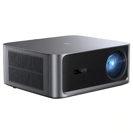 Front. Happrun - 4000 ANSI Lumens Outdoor Smart Projector with Google TV 4K Decoding Auto Focus and Keystone Dolby Audio Wi-Fi 6 and Blue - Black.