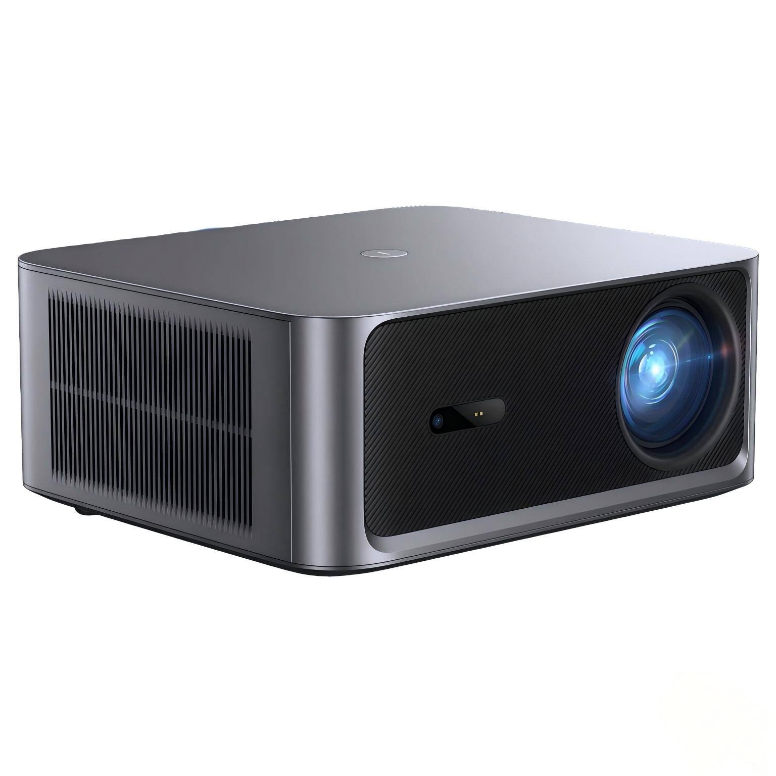 Front. Happrun - 4000 ANSI Lumens Outdoor Smart Projector with Google TV 4K Decoding Auto Focus and Keystone Dolby Audio Wi-Fi 6 and Blue - Black.