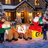Front. Wisairt - 8FT Giant Christmas Inflatable Santa Claus and Reindeer Outdoor Yard Decoration with Built-in LED lihgts - Green|White|Red.