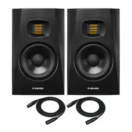 ADAM Audio - T5V Active Nearfield Monitor 2 Pack with 2 x 25 Feet XLR Cable Bundle
