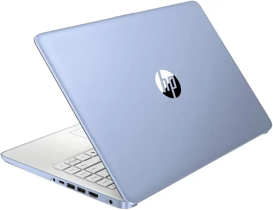 Alt View 8. HP - 14 14" HD LED Ultra-Light Laptop - Intel N150 with 4GB Memory - 256GB storage - Windows 11 - Sky blue - Sky blue.