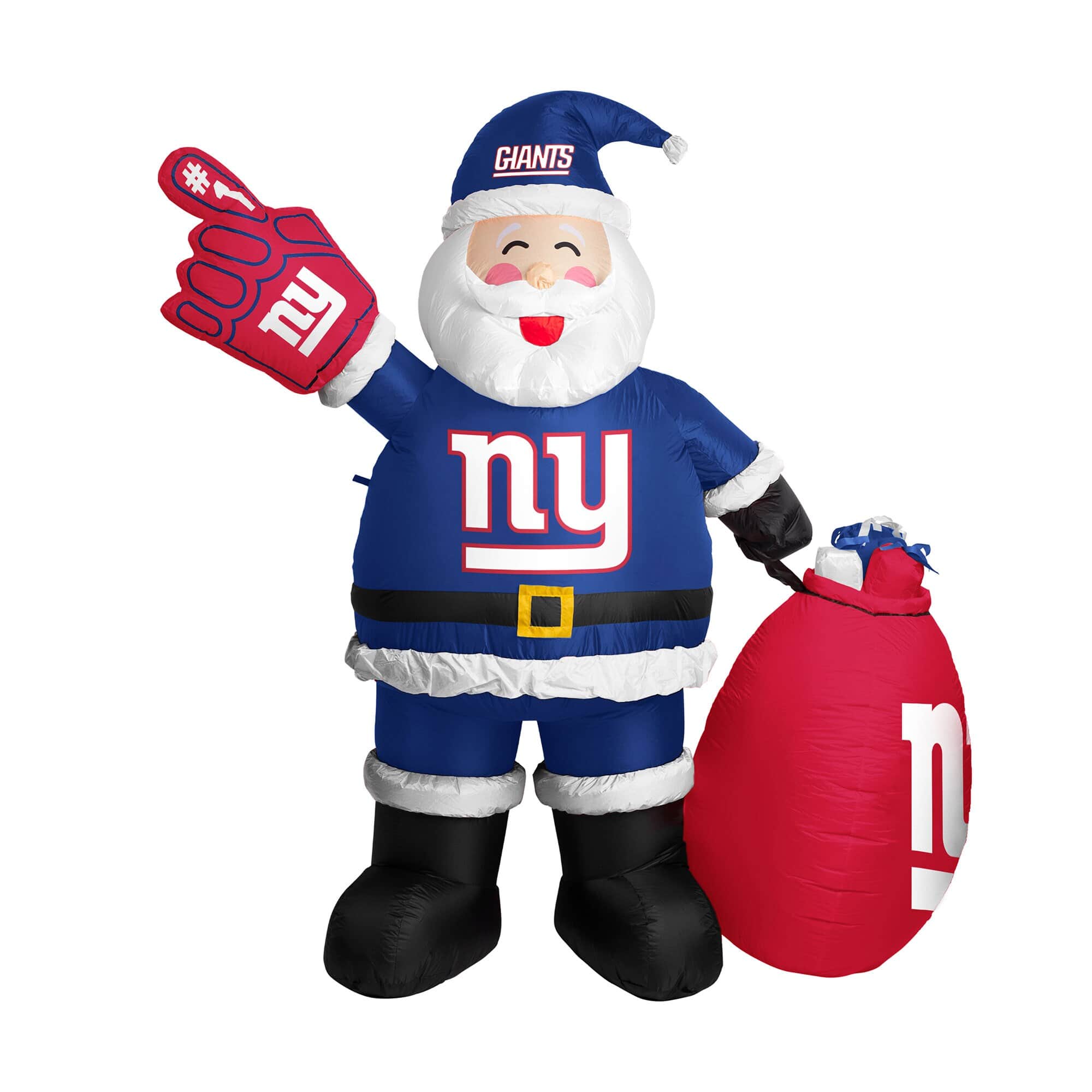 Front. Logo Brands - New York Giants 7' Inflatable Santa - Multicolor.