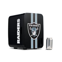 Ukonic NFL Las Vegas Raiders 15-Can Mini Fridge 10L AC/DC Portable Refrigerator, Official Team Logo - Black