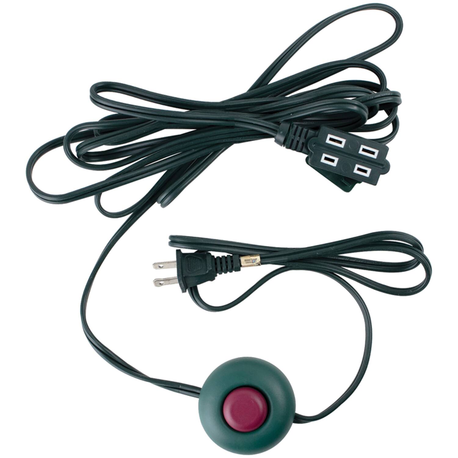 Alt View 3. Axis - Axis 45512 2-prong 3-outlet Indoor Extension Cord With Foot Switch, 9ft - green.