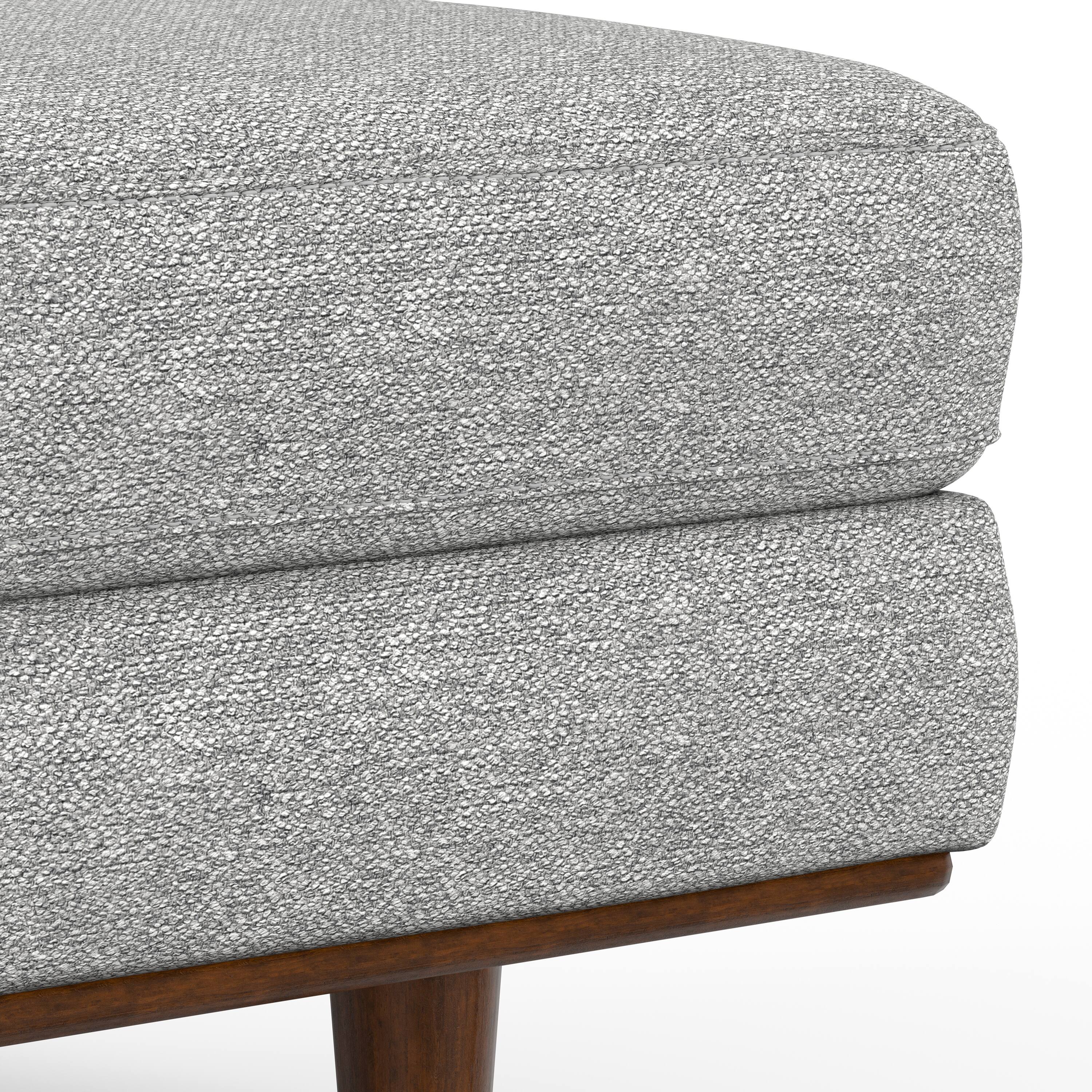 Alt View 1. Simpli Home - Morrison 33 inch Wide Mid-Century Modern Table Ottoman in Mist Grey Woven-Blend Fabric - Mist Grey.