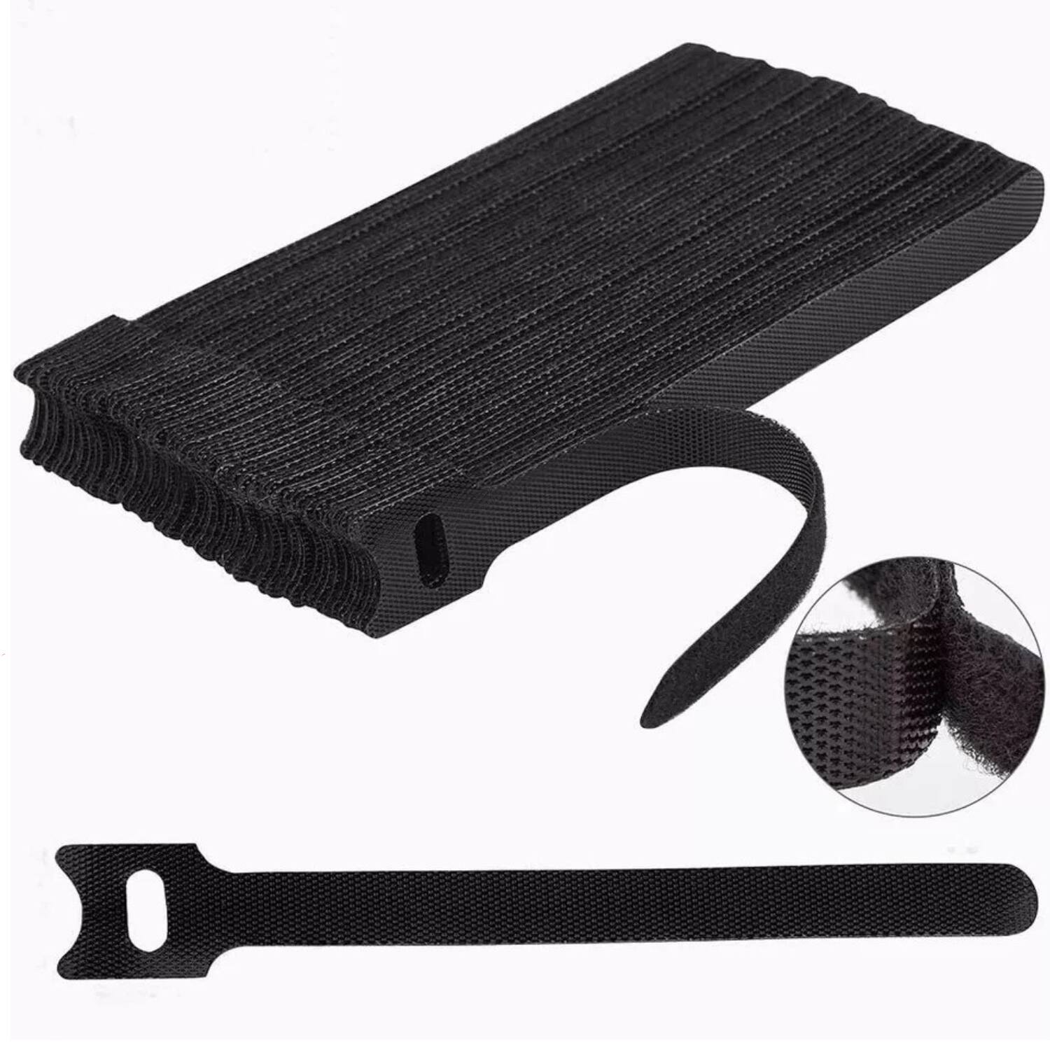 Stock Preferred - 50 PCS Cable Straps for Cable Management - Black