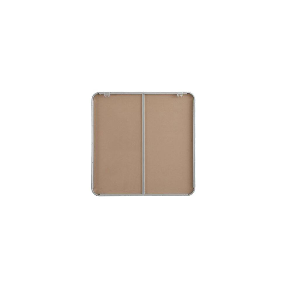 Angle. Elegant Decor - Contour Metal Square Mirror 30x30 in Silver - Silver.