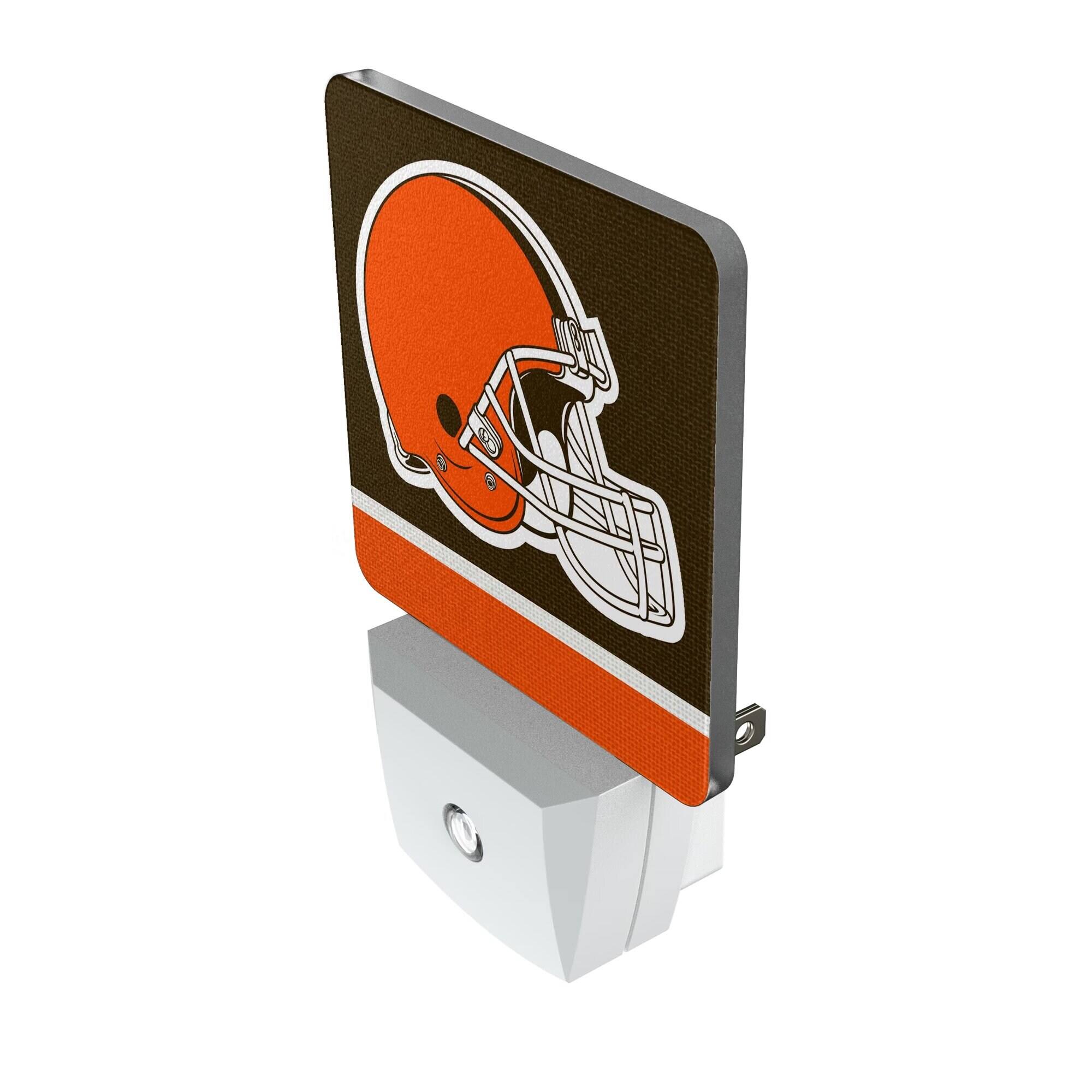 Alt View 1. Keyscaper - Cleveland Browns Stripe Design Nightlight 2-Pack - Multicolor.