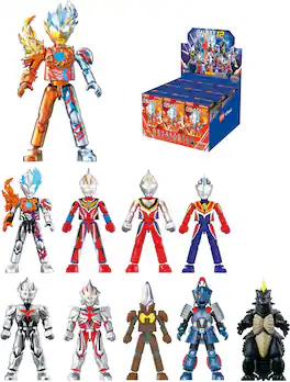 PopMarket - Blokees - Ultraman - Galaxy Version - 12: Blazar's Starlight 9ct Model Kit Display - COLLECTIBLES - Multicolor