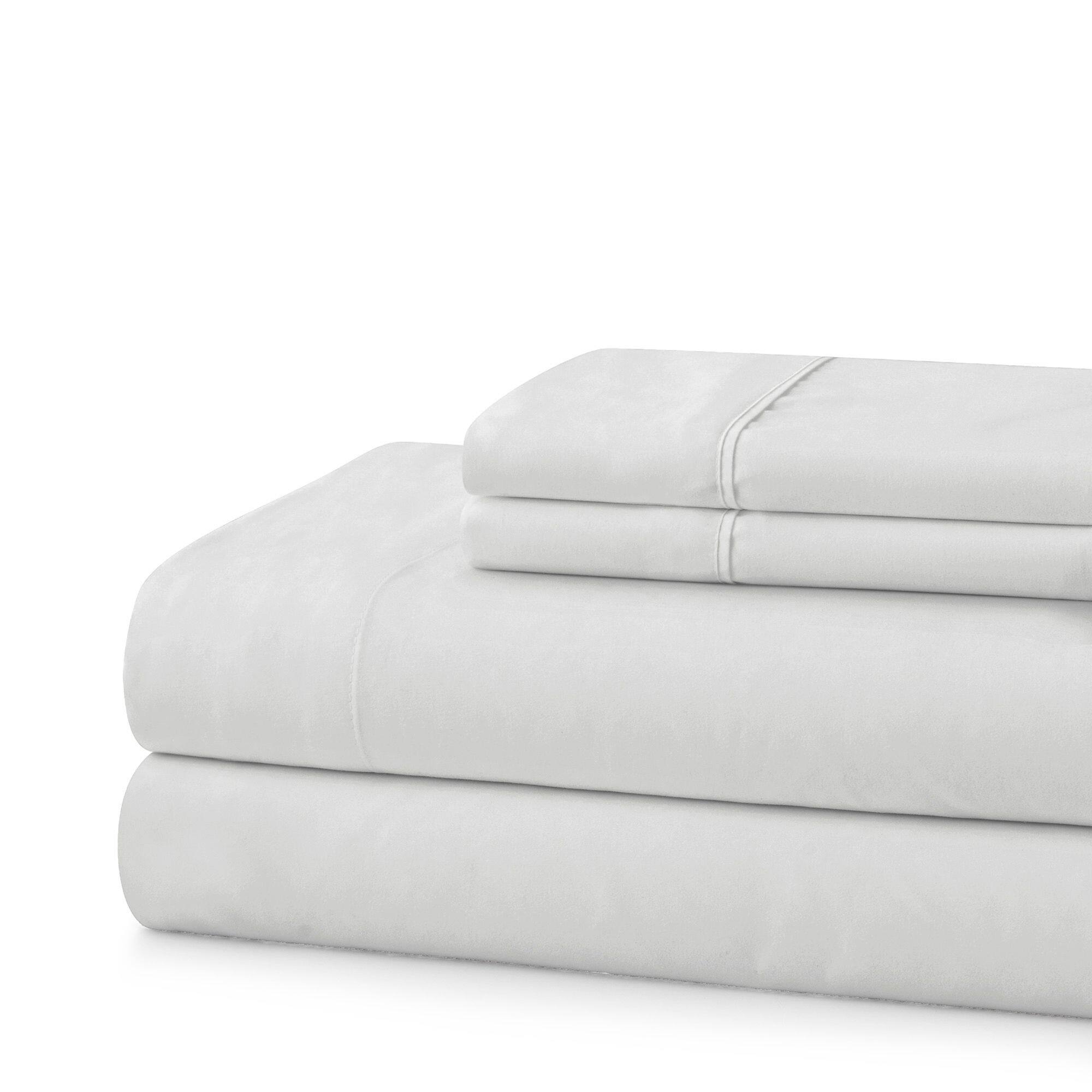 Left. Sweet Home Collection - King, 4 Piece 100% Cotton 400 Thread Count Sheet Set - Silver.