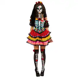 Rubies - Day Of The Dead Senorita Adult Costume | Small (8-10) - Multi-Colored