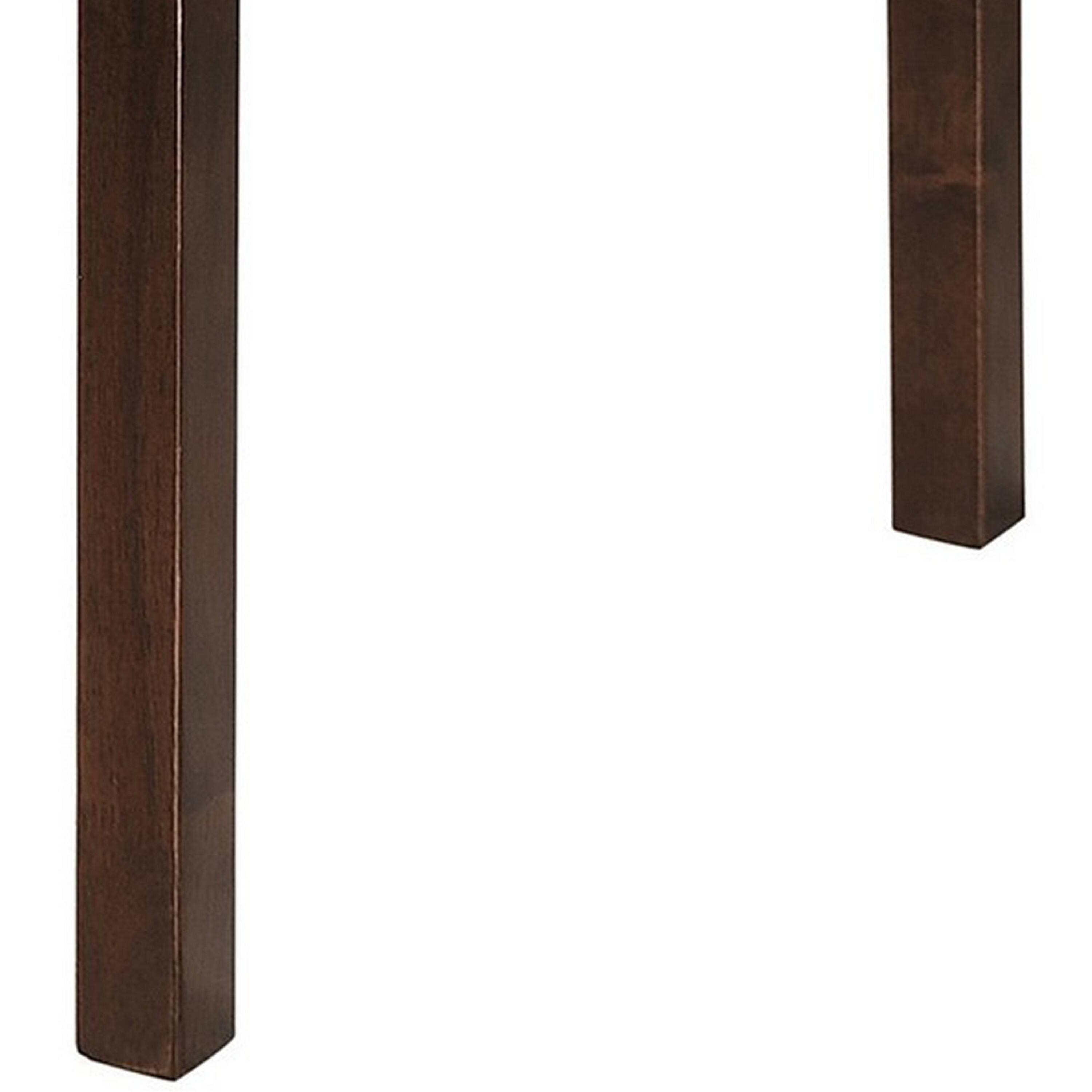 Back. Manhattan Lane - 52 Inch Drop Leaf Dining Table, Block Legs, Wood - Brown.