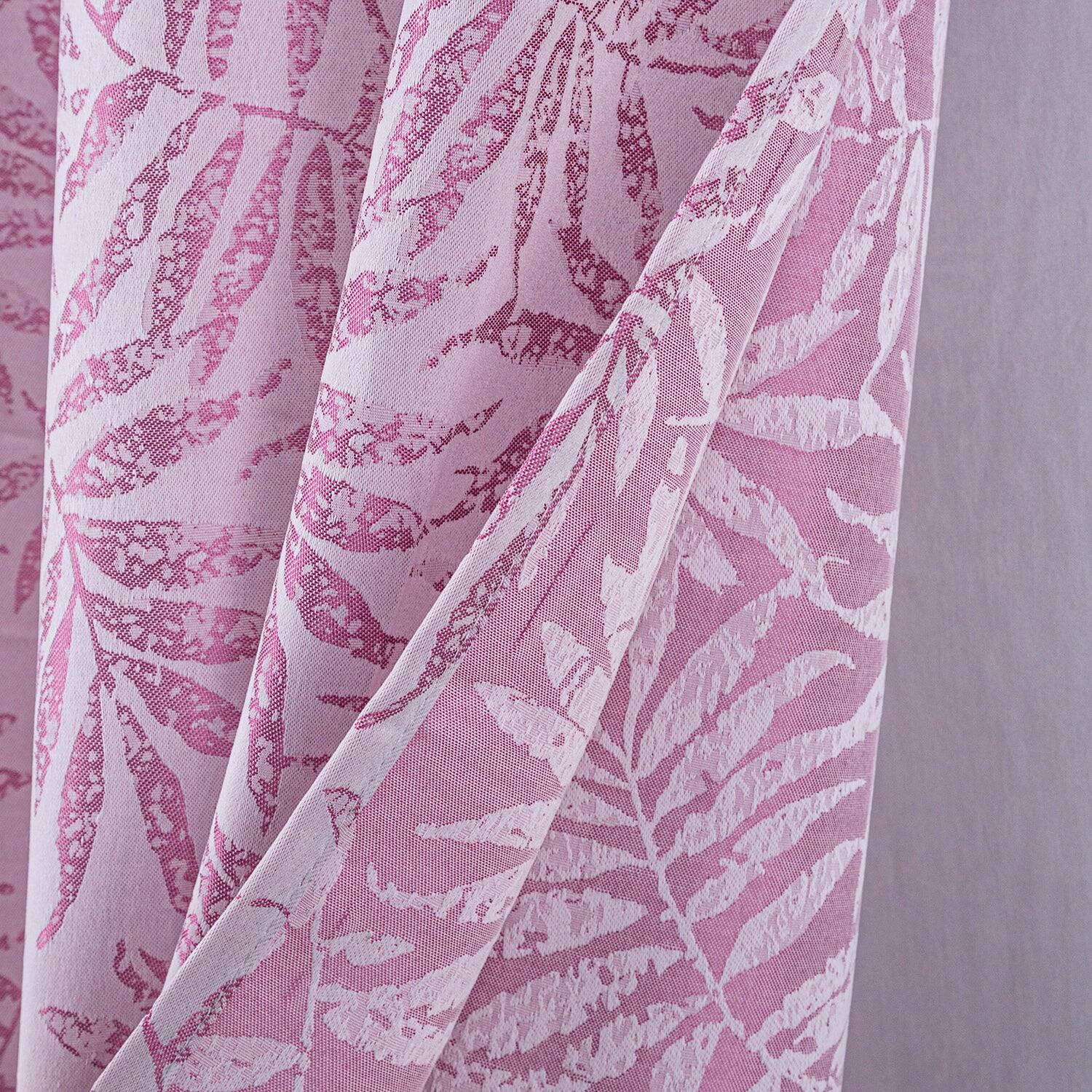 Left. RT Designers Collection - RT Designers Collection 100% Polyester 140 GSM Liana Jacquard Grommet Curtain Panel 54" x 84" Lilac - Lilac.