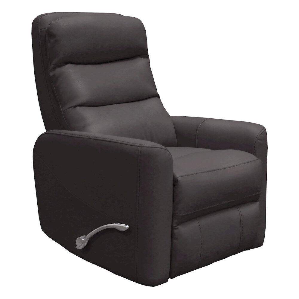 Front. Starlight Canyon Home - Chocolate Swivel Recliner Chair with Glider Base and Soft Fabric Comfort - Dark Brown.