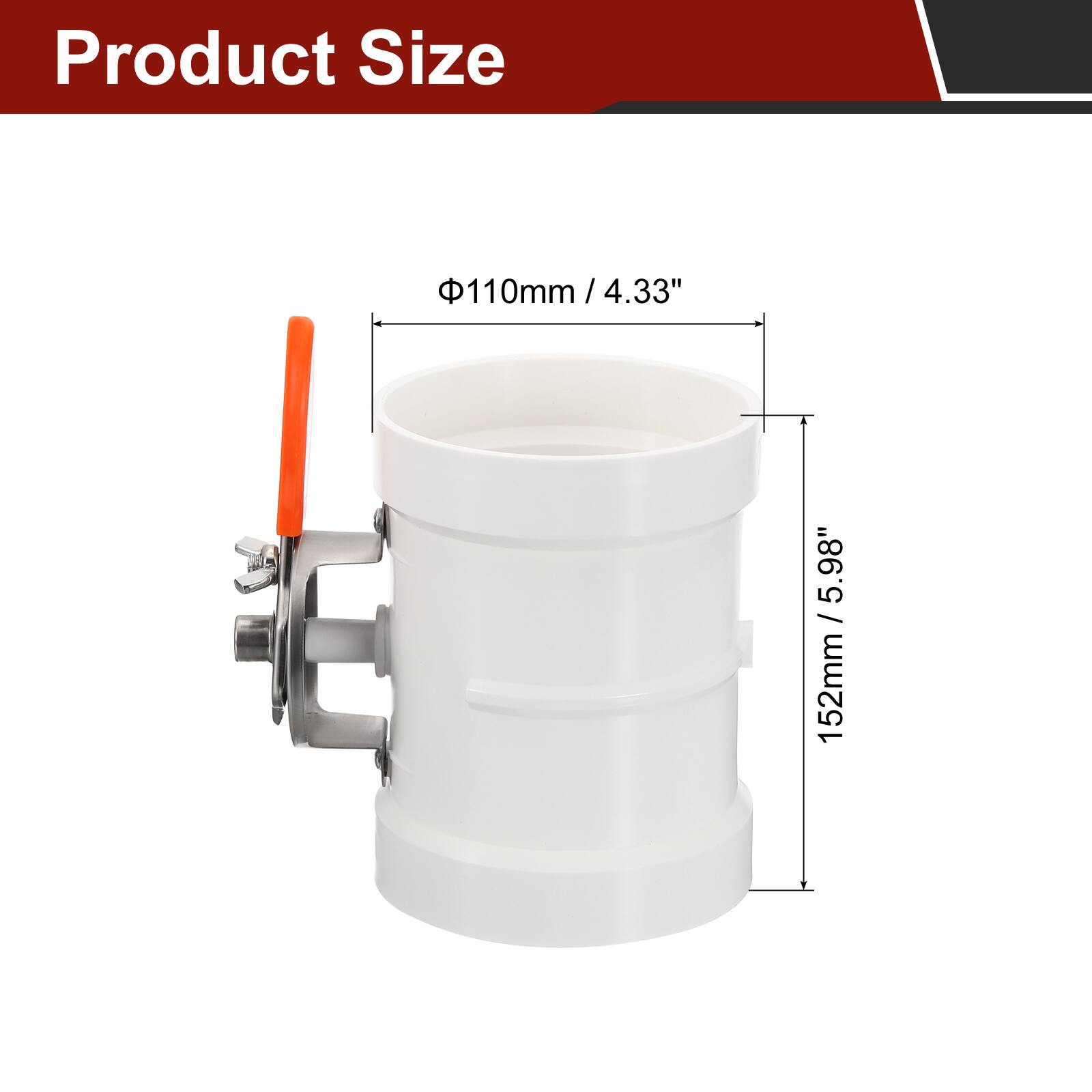 Product Size: 110mm / 4.33" x 5.98" / 152mm