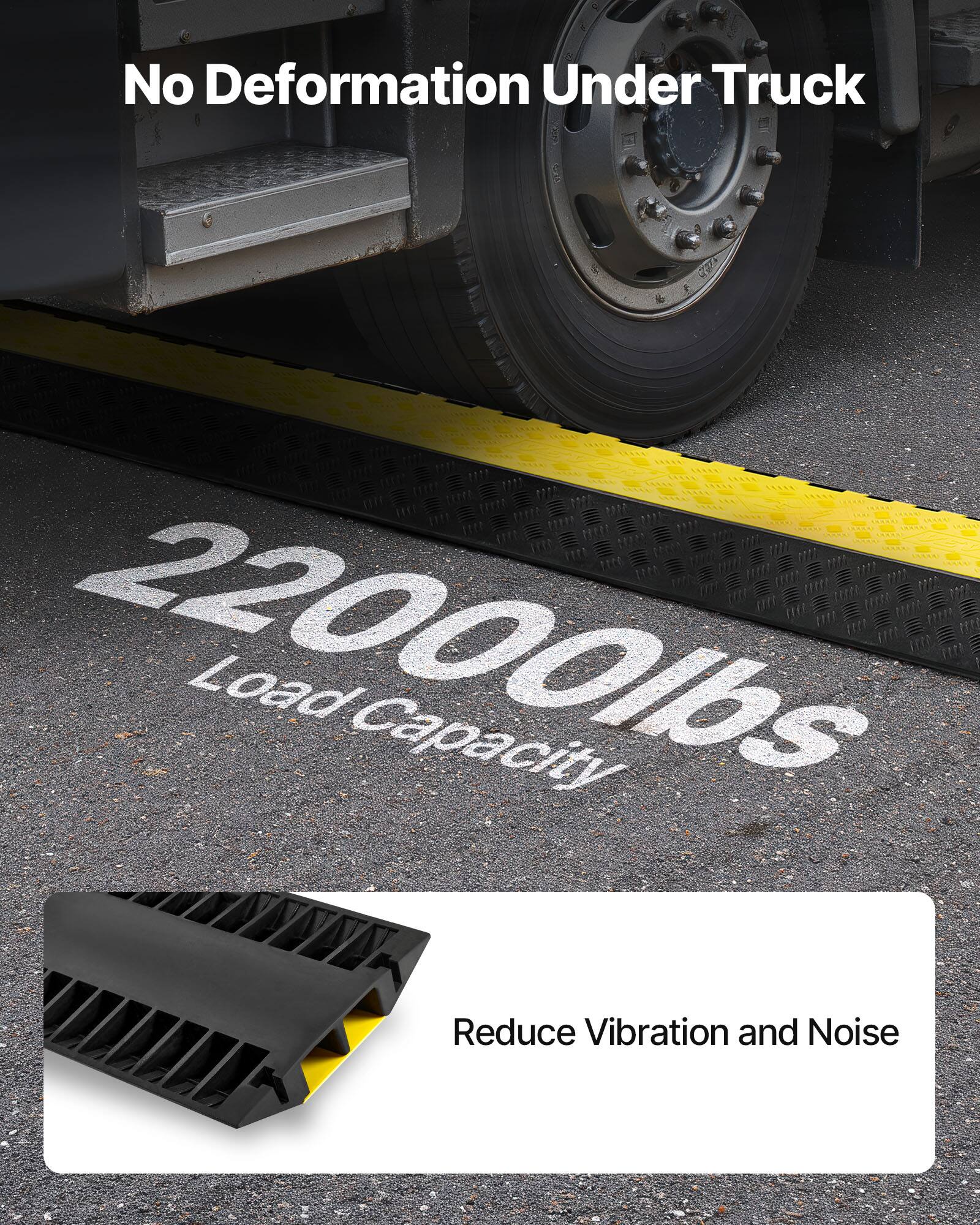 - No Deformation Under Truck
- 22000lbs Load Capacity
- Reduce Vibration and Noise