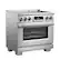 Left. Forno Appliances - Maximus 5.36 Cu. Ft. Freestanding Electric Induction Range with Air Fryer - Stainless Steel.