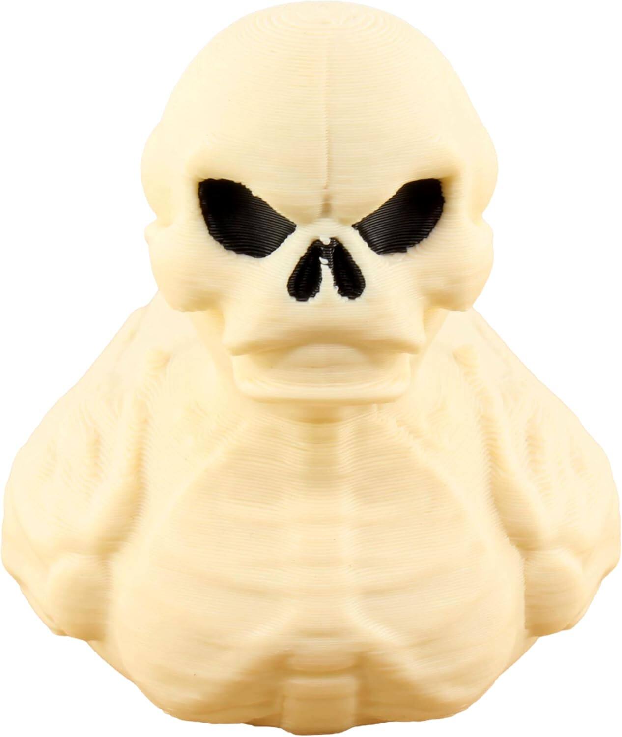 Angle. JuzToys - Skeleton Duck Figurine, 4x4 Ducking, Fun Car Dashboard Accessory, Halloween Ducks for Cars, Spooky Skeleton by PowerTRC - Cream.
