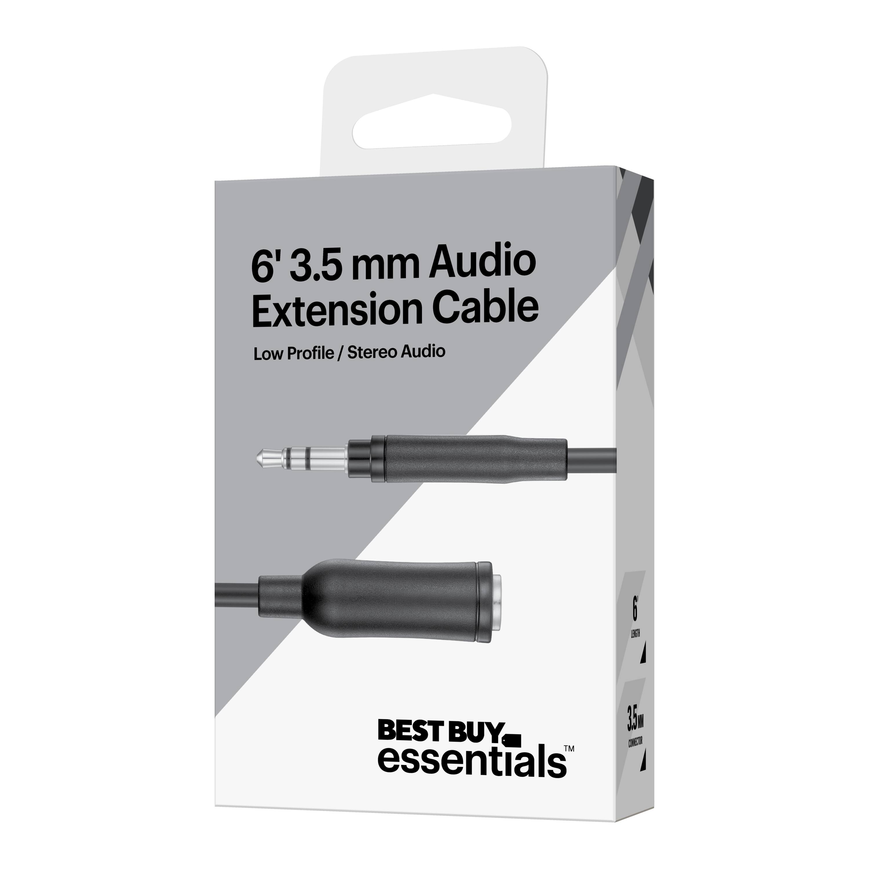 6' 3.5 mm Audio Extension Cable Low Profile/Stereo Audio  
BEST BUY essentials